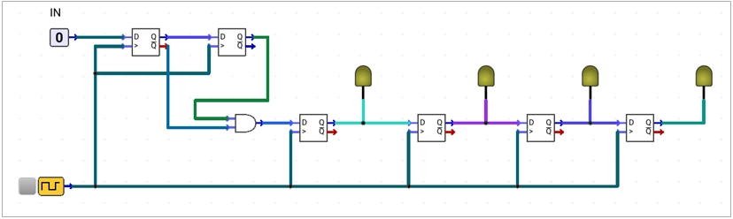 led-belt-using-right-shift-register