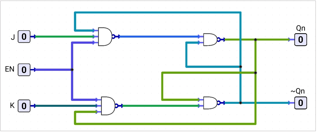 jk-latch-using-nand-gates