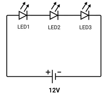 three-LEDs-series-circuit