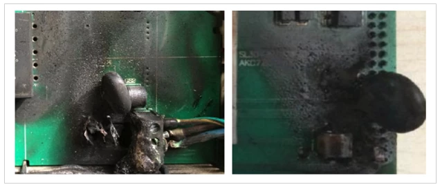 Burned-GDT-on-PCB-Board-Picture