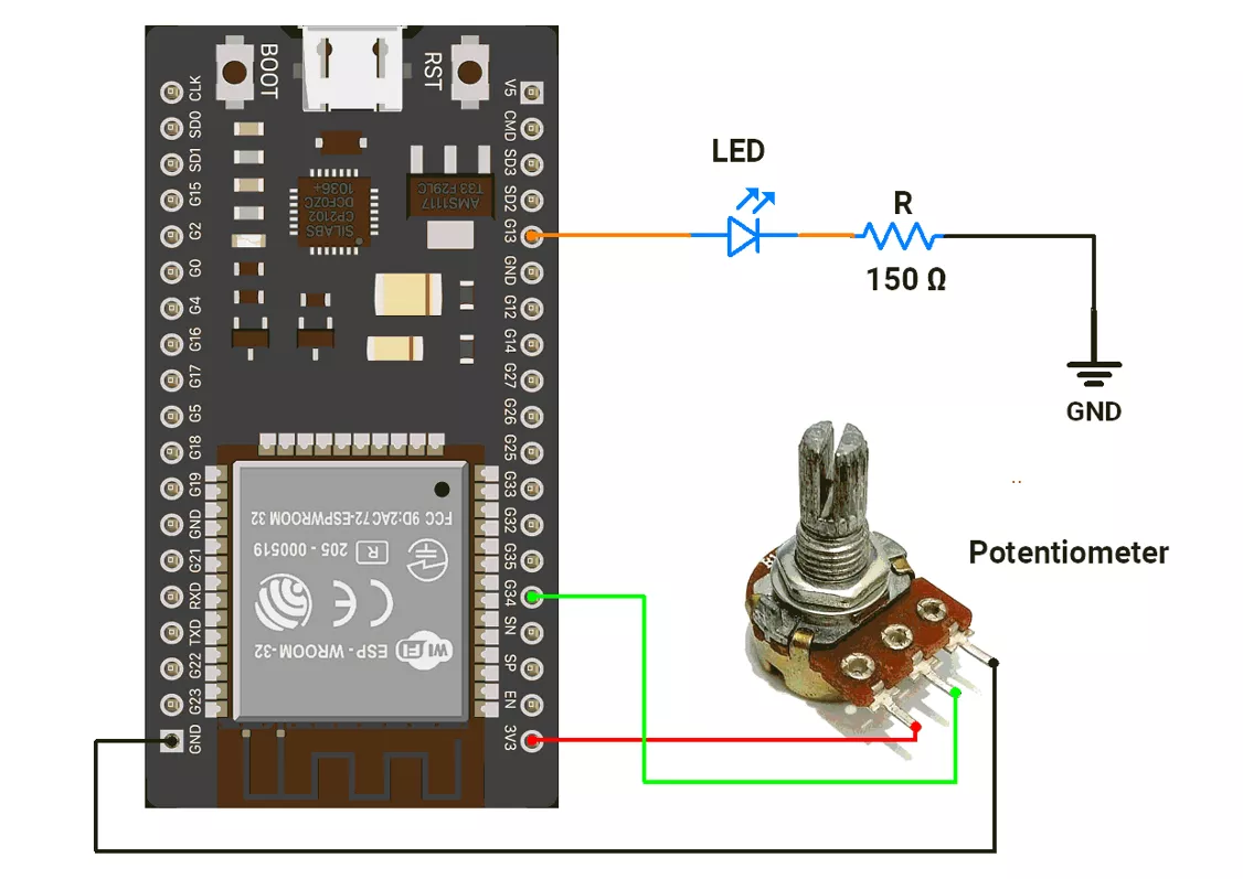 ESP32-LED-brightness-control-circuit