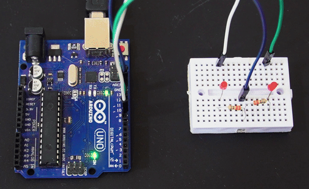 Arduino-two-LEDs-blinking-animation