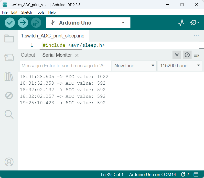 Serial-monitor-ADC-output